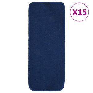 vidaXL Sklisikre trappematter 15 stk 60x25 cm marinebl&aring; rektangul&aelig;r