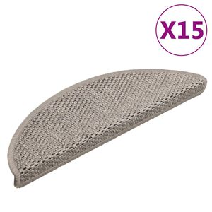 vidaXL Selvklebende trappematter sisal-utseende 15 stk 56x17x3 cm s&oslash;lv