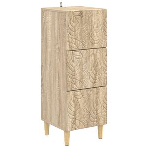 vidaXL Skuffeskap Sonoma eik 33 x 34,5 x 90 cm Konstruert tre