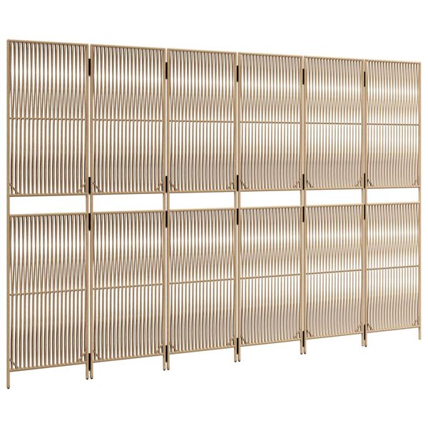 vidaXL Romdeler 6 paneler beige polyrotting