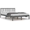 vidaXL Sengeramme gr&aring; heltre furu 180x200 cm Super King