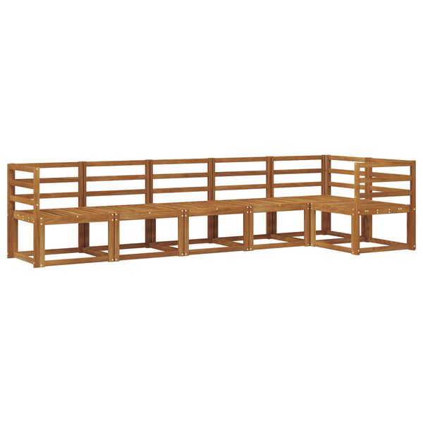 vidaXL Utend&oslash;rs sofa-sett 6 pcs Naturlig Solid akasietre