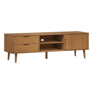 vidaXL TV-benk MOLDE brun 158x40x49 cm heltre furu