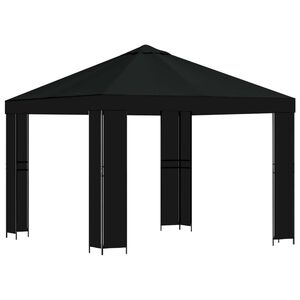 vidaXL Paviljong 3 x 3 m Svart Polyester og st&aring;l 190 gsm