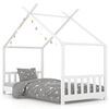 vidaXL Sengeramme for barn heltre furu hvit 70x140 cm