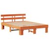 vidaXL Sengestamme med hodegjerde Vokset Brun 150 x 200 cm Massiv furu