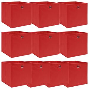 vidaXL Oppbevaringsbokser 10 stk r&oslash;d 32x32x32 cm stoff