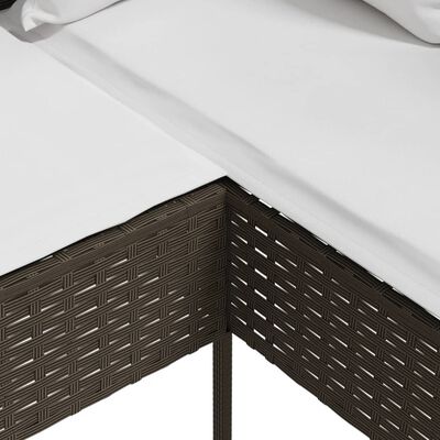 vidaXL Sofa L-formet med puter polyrotting brun