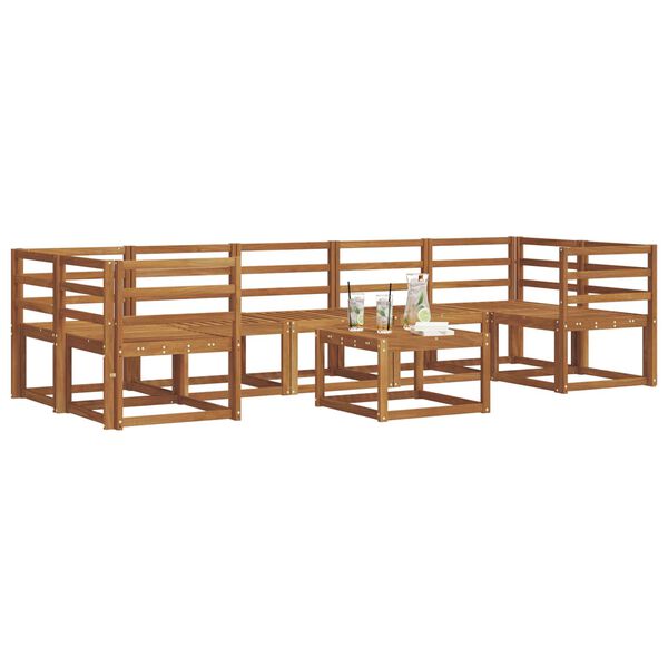 vidaXL Utend&oslash;rs sofa-sett 8 pcs Naturlig Solid akasietre