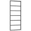 vidaXL Skyved&oslash;r med monteringssett svart 76x205 cm ESG-glass