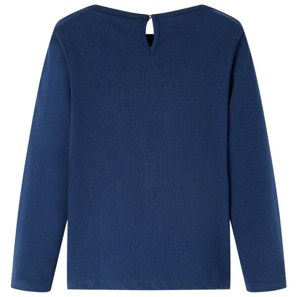 T-skjorte for barn med lange ermer marineblå 92