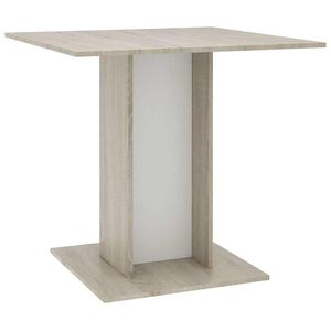 vidaXL Spisebord hvit og sonoma eik 80x80x75 cm konstruert tre