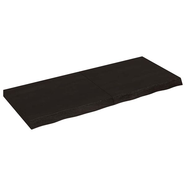 vidaXL Bordplate m&oslash;rkebrun 120x50x(2-6) cm behandlet heltre eik