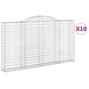 vidaXL Gabionkurver buede 10 stk 300x30x160/180 cm galvanisert jern