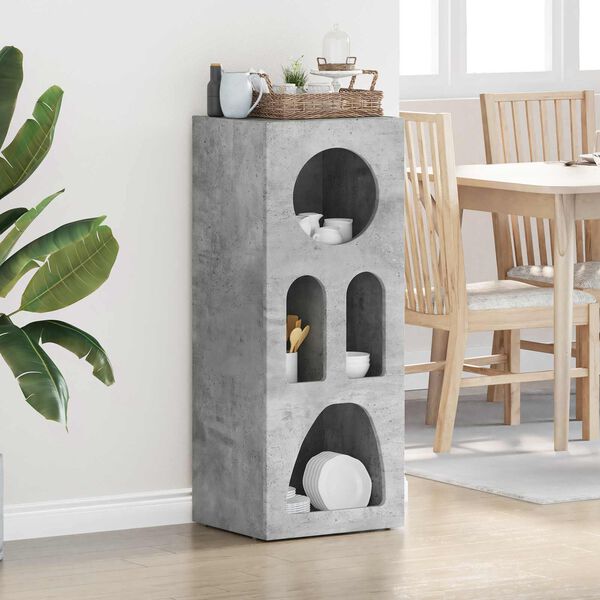 vidaXL Serviesskap Betonggr&aring; 40 x 35 x 100.5 cm Konstruert tre