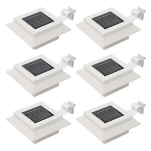 vidaXL Utend&oslash;rs sollampe 6 stk LED firkantet 12 cm hvit