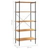 vidaXL 5-etasjers hylleenhet svart og eik 80x40x163 cm