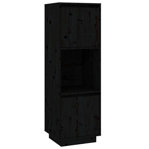 vidaXL Highboard svart 38x35x117 cm heltre furu