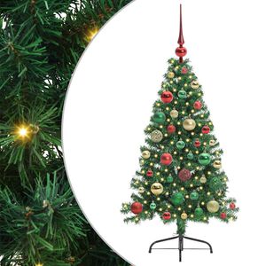 vidaXL Kunstig Forh&aring;ndsopplyst Juletre med 150 LED gr&oslash;nn 120 cm PVC