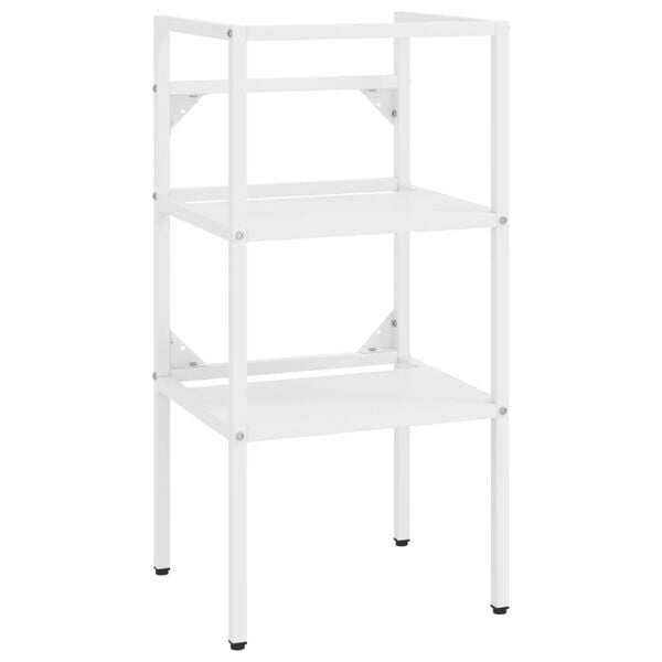 vidaXL Badehylle hvit 40x38x83 cm jern