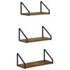 vidaXL Vegghyller 3 stk. R&oslash;kt Eik 40 x 16 x 15,5 cm