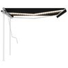 vidaXL Manuell uttrekkbar markise med LED 4x3 m antrasitt