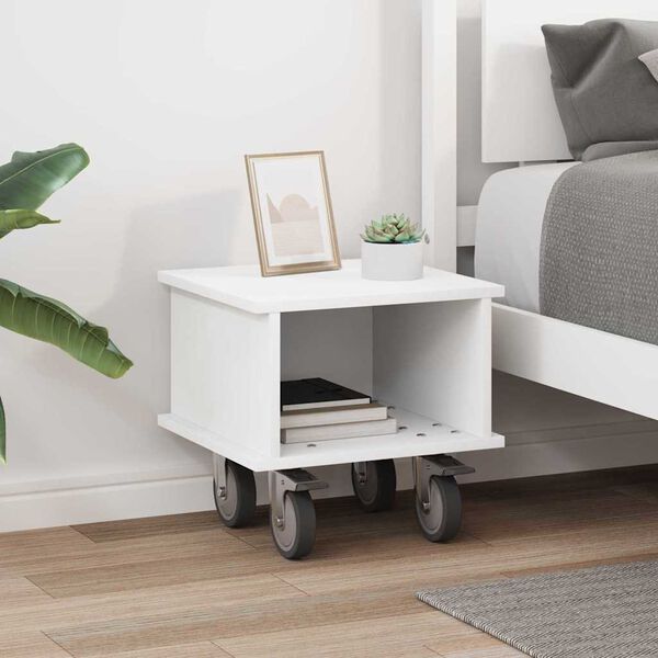 vidaXL TV-benk Hvit 37 x 35 x 35 cm Konstruert tre