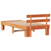 vidaXL Sengestamme med hodegjerde Vokset Brun 75 x 190 cm Massiv furu