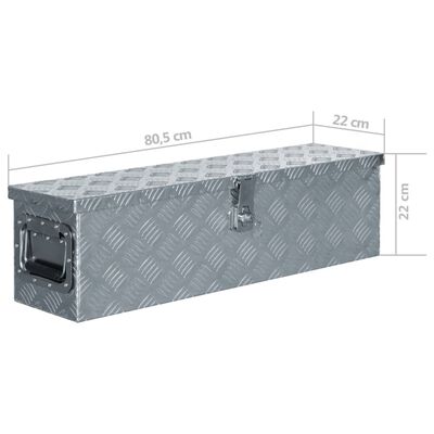 vidaXL Aluminiumsboks 80,5x22x22 cm sølv