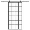 vidaXL Skyved&oslash;r med monteringssett svart 102x205 cm ESG-glass