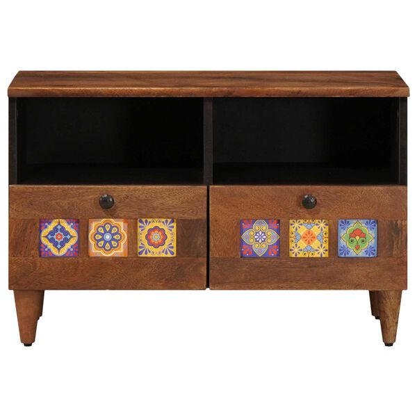 vidaXL Kaffebord med skuff Brun 80 x 54 x 40 cm Massiv mango tre