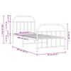 vidaXL Sengeramme i metall med hode- og fotgavl svart 90x200 cm