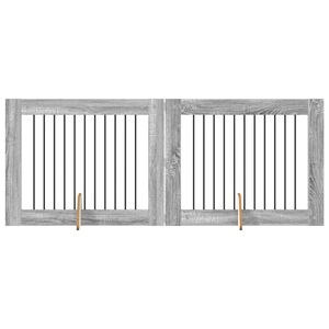 vidaXL Hundegate med stender 2 pcs Gr&aring; sonoma 100 x 80 cm