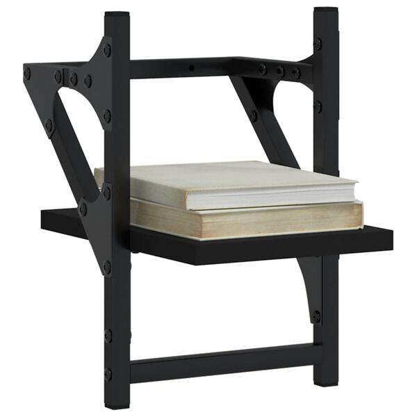 vidaXL Vegghyller med stenger 2 stk svart 20x25x30 cm