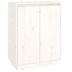 vidaXL Skoskap hvit 60x35x80 cm heltre furu