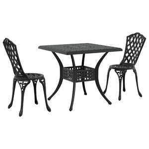 vidaXL Hagebordsett 3 pcs Svart St&oslash;pt aluminium