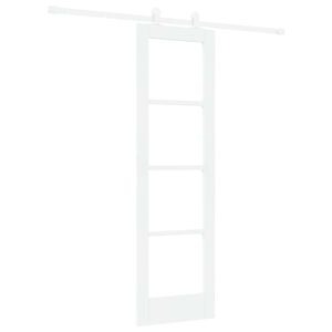 vidaXL Skyved&oslash;r ORKDAL Hvit 61 x 198,5 cm Massivt furutre og glass