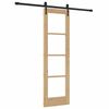 vidaXL Skyved&oslash;r Naturlig 61 x 198,5 cm Massivt furutre og glass