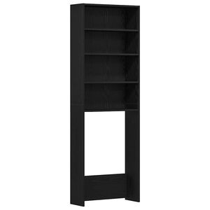 vidaXL Vaskemaskinskap Svart Eik 64 x 24 x 190 cm Konstruert tre