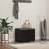 vidaXL Gangbenk med pute med lagring med d&oslash;r Svart Eik 60 x 38 x 46 cm