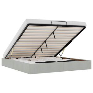 vidaXL Ottoman sengeramme uten madrass lysegr&aring; Super King fl&oslash;yel