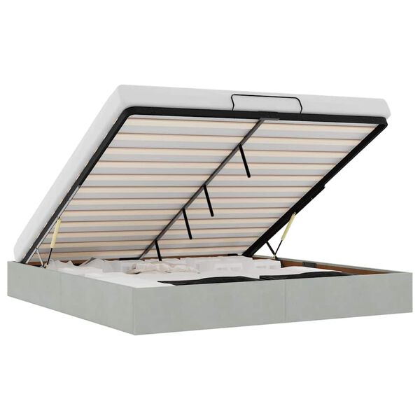 vidaXL Ottoman sengeramme uten madrass lysegr&aring; Super King fl&oslash;yel