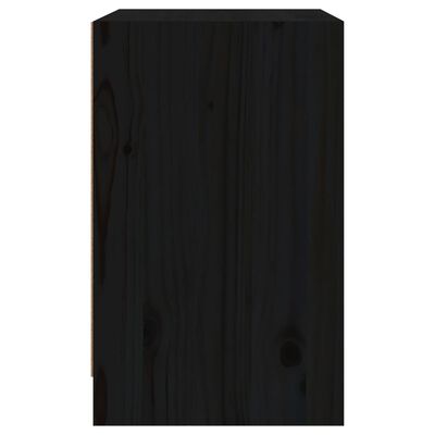 vidaXL Nattbord 40x31x50 cm heltre furu svart