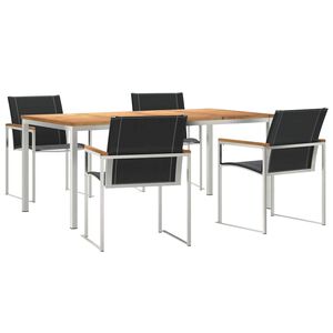 vidaXL Hage Spisegruppe 5 pcs Brun Solid akasietre