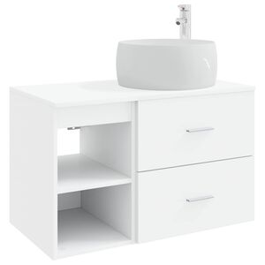 vidaXL Baderomsinnredningssett 2 pcs Hvit Konstruert tre