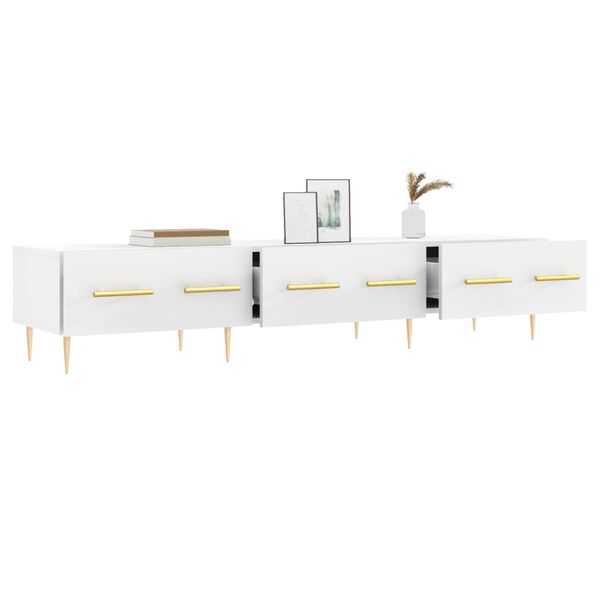 vidaXL TV-benk hvit 150x36x30 cm konstruert tre