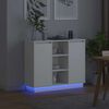 vidaXL LED sideboard Hvit 90 x 32 x 75 cm Konstruert tre