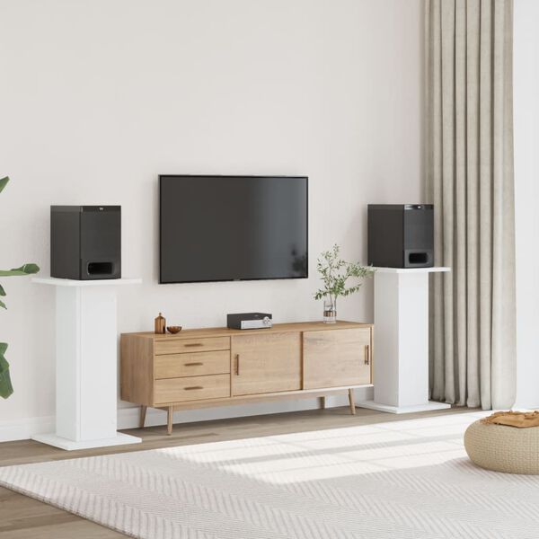 vidaXL H&oslash;yttalerstativ 2 stk hvit 30x30x80 cm konstruert tre