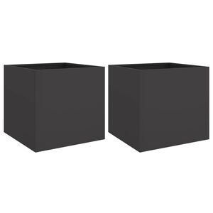 vidaXL Plantekasser 2 stk svart 49x47x46 cm st&aring;l