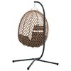 vidaXL Hengende eggeformet stol Kaffe 104 x 100 x 191 cm polyrotting